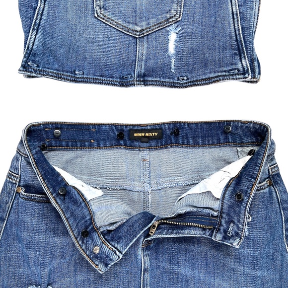 MISS SIXTY Denim Overall Dress Size Small - Picture 6 of 14